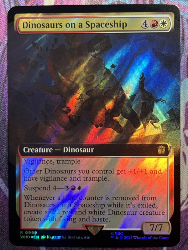 Dinosaurs on a Spaceship WHO Extended Art #999 Surge Foil
